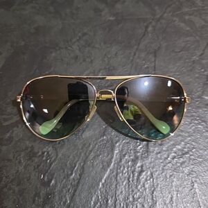 Jessica Simpson Sunglasses HHJS P0803-R J5084 SLV Aviator Teal Yellow Diamond